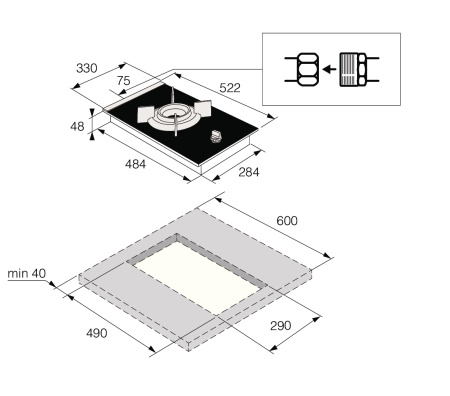 Газовая варочная панель Asko HG8313BGB1