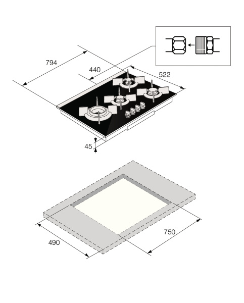 Газовая варочная панель Asko HG8843BGB1