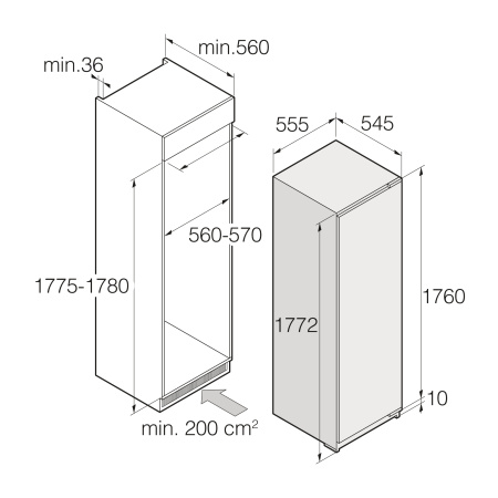 Встраиваемый холодильник Asko R31831i
