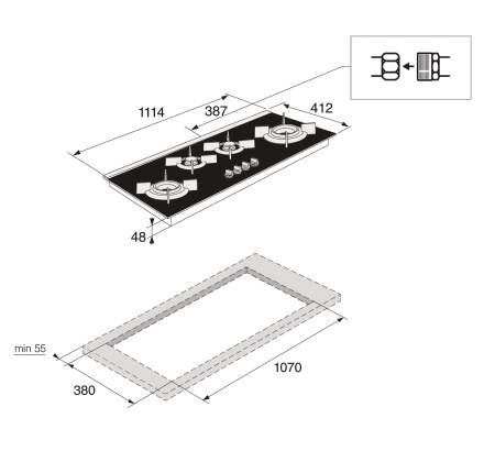 Газовая варочная панель Asko HG8144BGB2