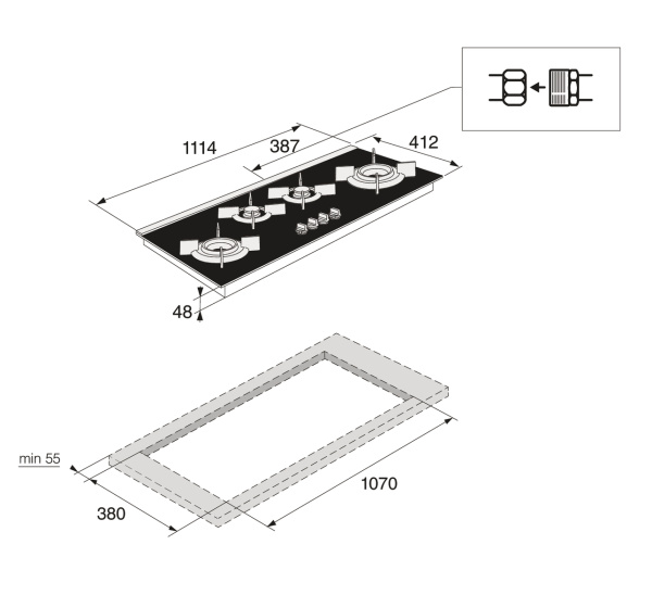 Газовая варочная панель Asko HG8144BGB2